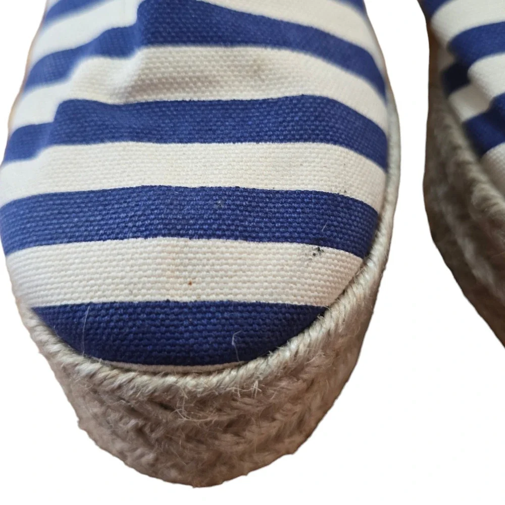 M. GEMI Italian Canvas Stripe Espadrilles Sz 8.5